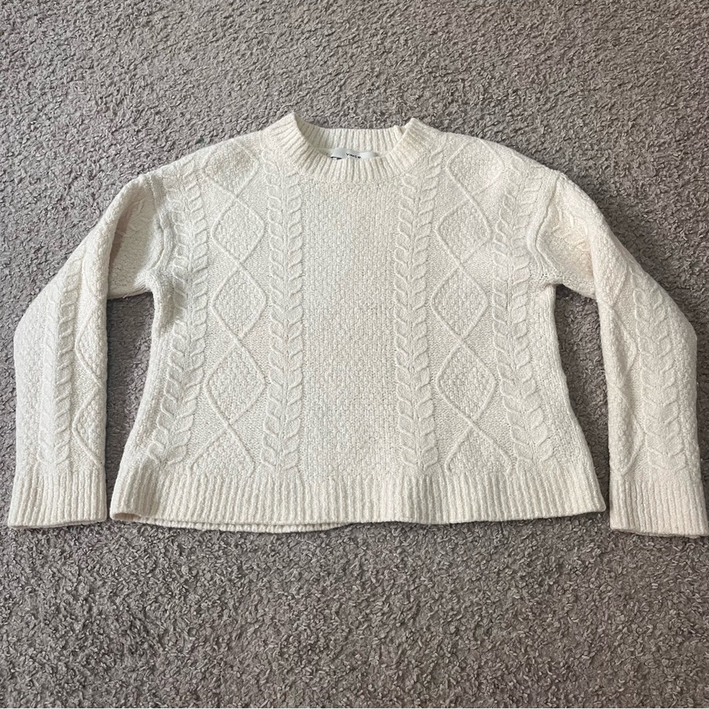 Vince - Merino Wool - Cable Knit Cream Sweater XS
